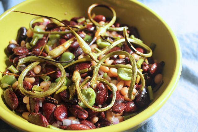 Heirloom Bean Salad with Roasted Garlic Scapes