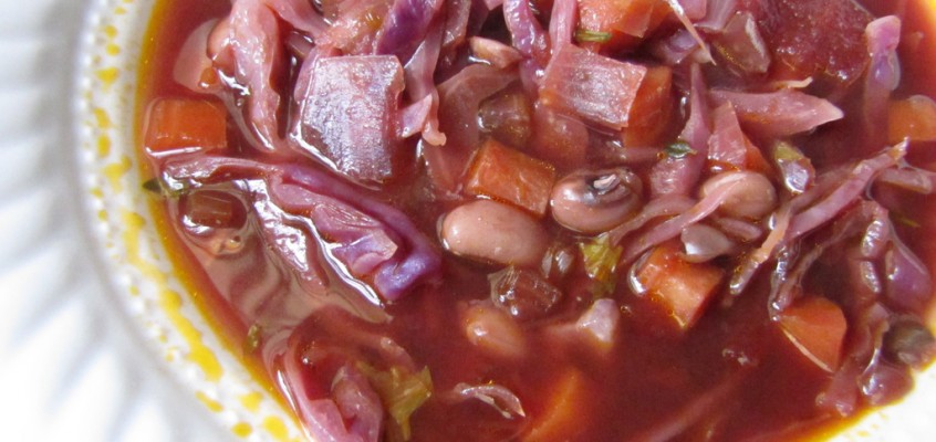 Red Cabbage & Black-Eyed Pea Soup