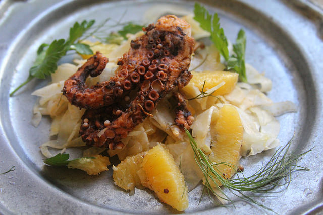 Octopus with Shaved Fennel and Orange