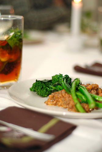 Creamy Tomato-Braised Lentils with Broccoli Rabe