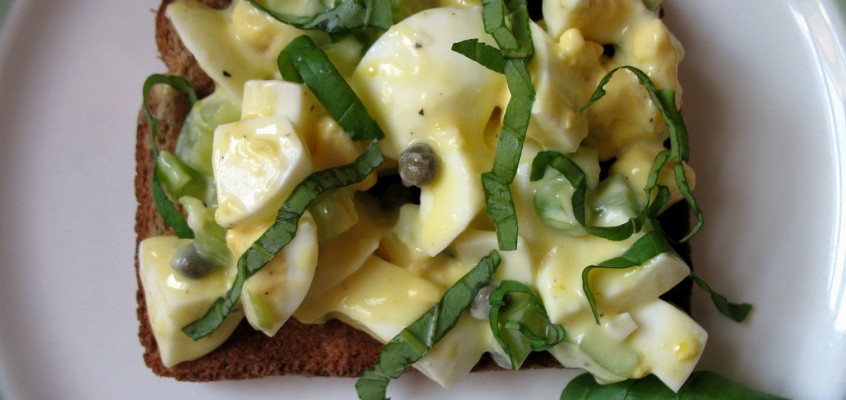 Lemony Egg Salad with Basil and Capers