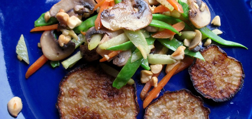 Seared Turnips with Leftover Vegetable Stir-Fry