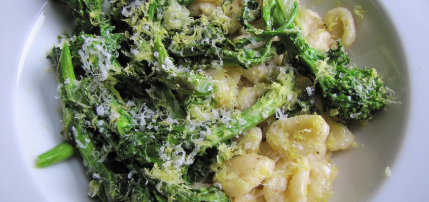 Homemade Orecchiette (or something almost resembling it) with Broccoli Rabe & Lemon Butter