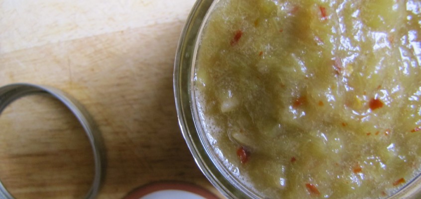 Rhubarb, Chile & Lemon Peel Preserves
