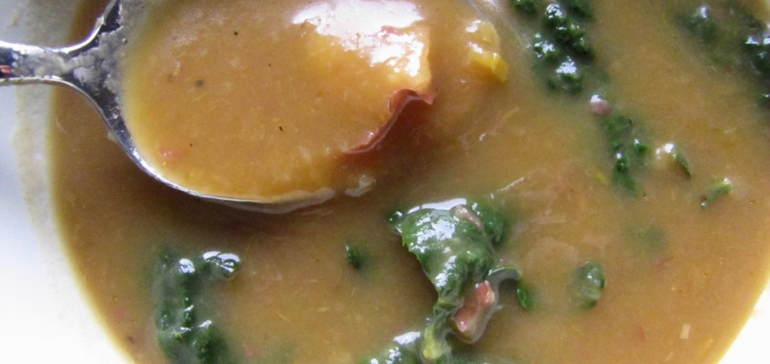 Roasted Potato Leek Soup with Kale