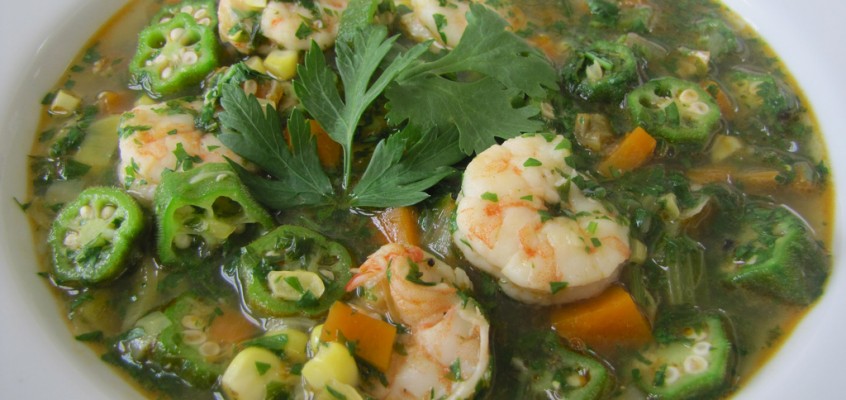Green Gumbo with Fresh Corn & Okra