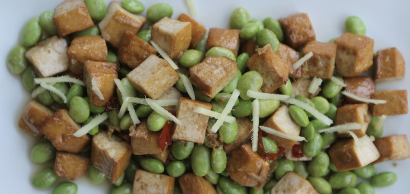 Tofu and Edamame With Ginger and Chilies