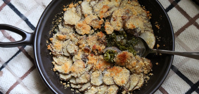Sunchoke and Kale Gratin
