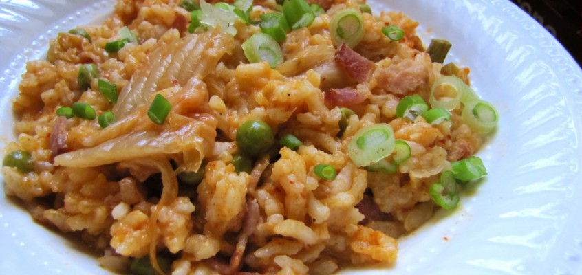 Risotto with Kimchi and Bacon