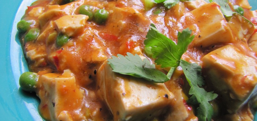 Tofu With Chili-Bean Sauce and Peas