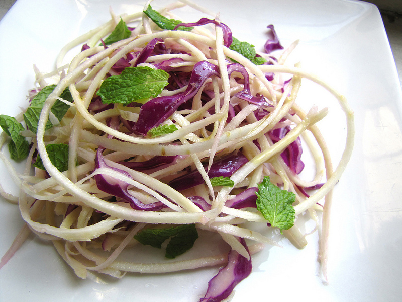 Fresh Parsnip & Red Cabbage Salad with Mint