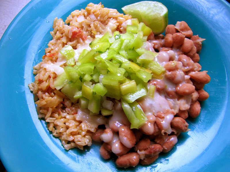 Spanish Rice with Pinto Beans & Sweet Pepper Salsa
