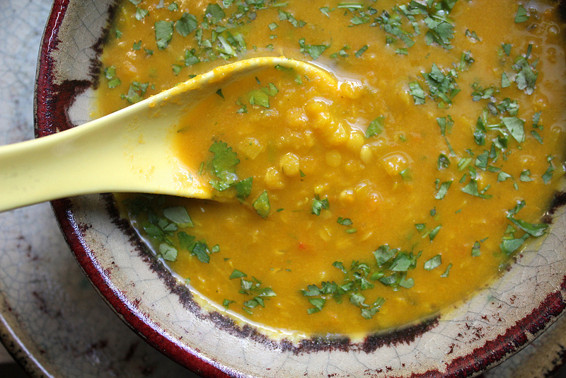 Curried Carrot Soup with Red Lentils