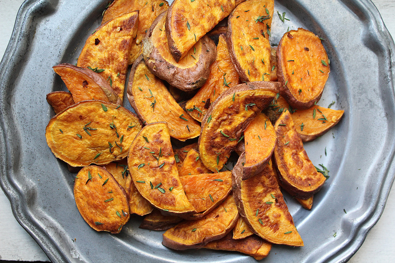 Roasted Sweet Potatoes With Chili Flakes and Fresh Herbs (Not-Candied Not-Yams)